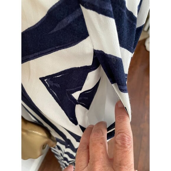 Vineyard Vines Diamond Print Maxi Dress Blue Strapless Elegant Lined Size 0 Reso - Picture 6 of 9